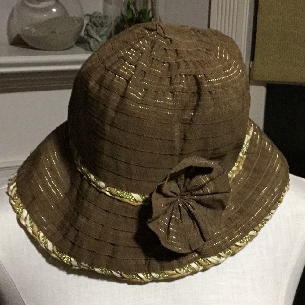 Alessandra Bacci Firenze Bucket Hat Brown cotton/poly made in Italy